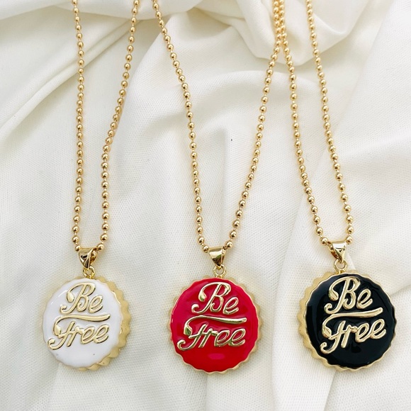Be Free Bottle Cap Necklace - Picture 1 of 8